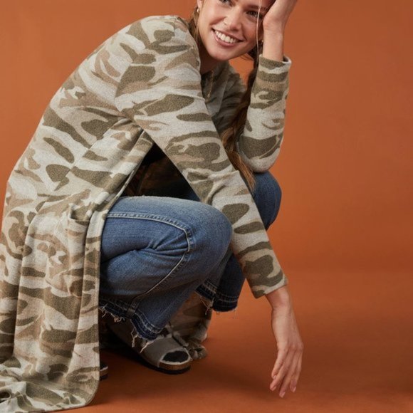 Anthropologie Camo Duster Cardigan NEW - Picture 1 of 7